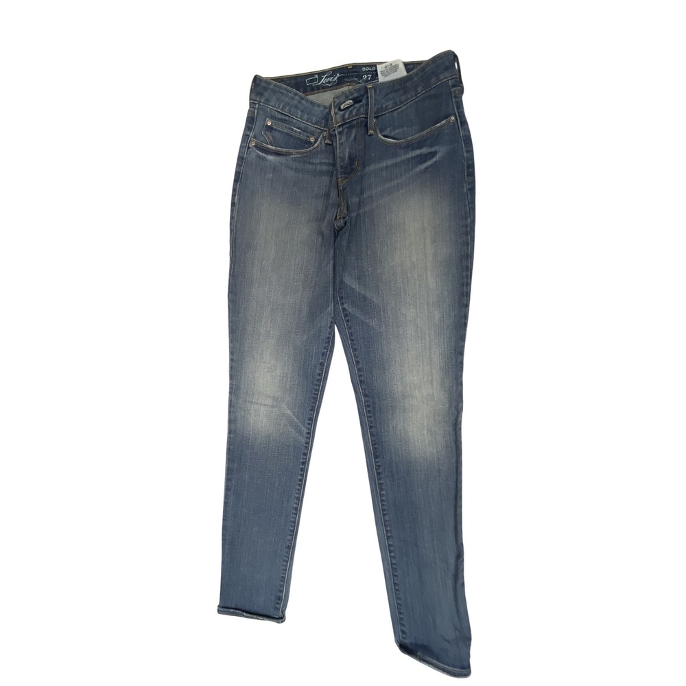 Levis Bold Curve Skinny Jeans‎ Womens 27x34 Medium Wash Blue Denim Stretch